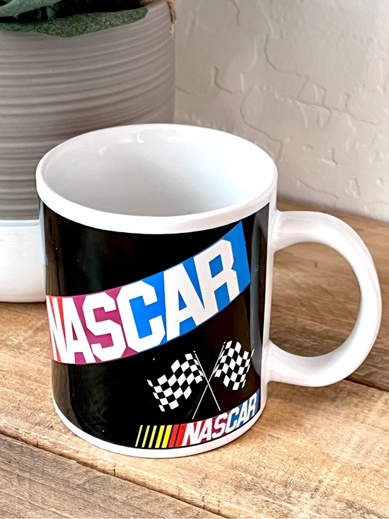Nascar Other - NASCAR Official Logo Coffee Mug Ceramic Racing Checked Flag Collector Cup